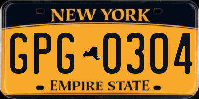 NY license plate GPG0304