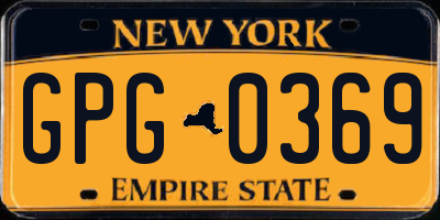 NY license plate GPG0369