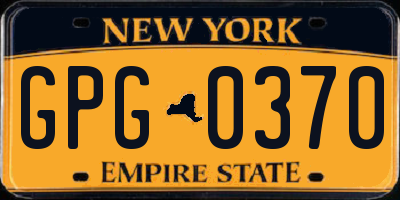 NY license plate GPG0370