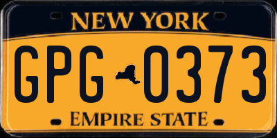 NY license plate GPG0373