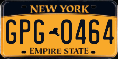 NY license plate GPG0464