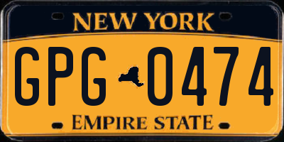 NY license plate GPG0474