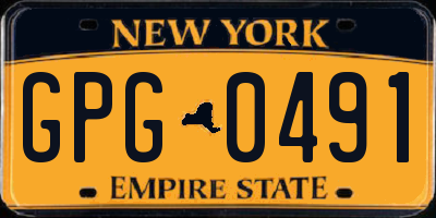 NY license plate GPG0491
