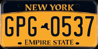 NY license plate GPG0537