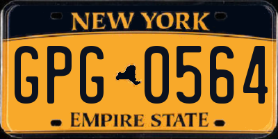 NY license plate GPG0564