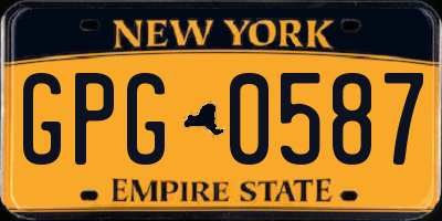 NY license plate GPG0587