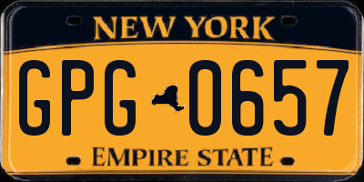 NY license plate GPG0657
