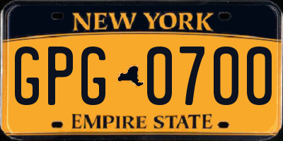 NY license plate GPG0700