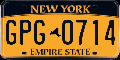 NY license plate GPG0714