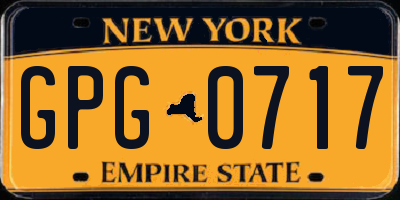 NY license plate GPG0717