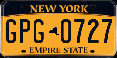 NY license plate GPG0727