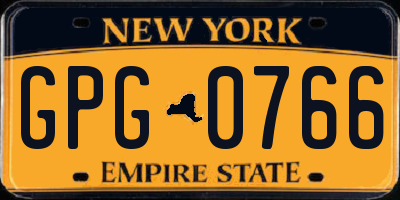 NY license plate GPG0766