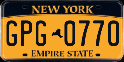 NY license plate GPG0770
