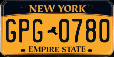 NY license plate GPG0780