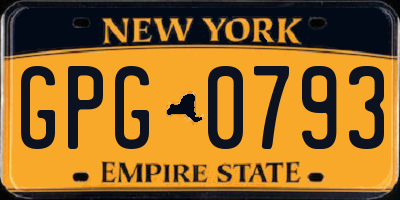 NY license plate GPG0793