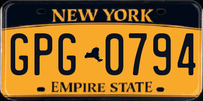 NY license plate GPG0794