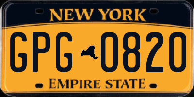 NY license plate GPG0820