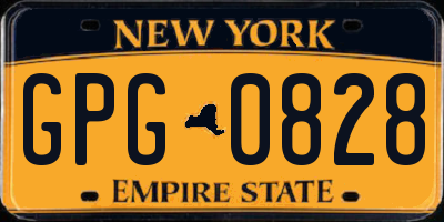NY license plate GPG0828