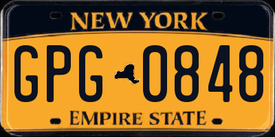 NY license plate GPG0848