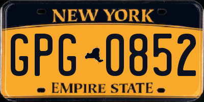 NY license plate GPG0852