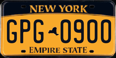 NY license plate GPG0900