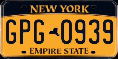 NY license plate GPG0939