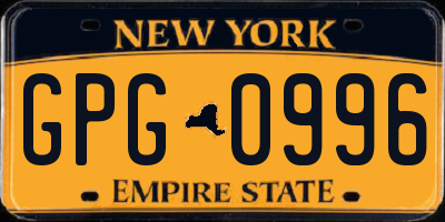 NY license plate GPG0996