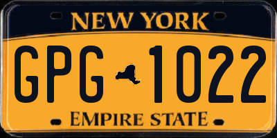 NY license plate GPG1022