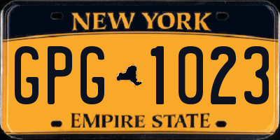 NY license plate GPG1023