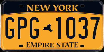 NY license plate GPG1037