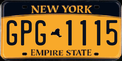 NY license plate GPG1115