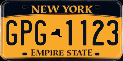 NY license plate GPG1123
