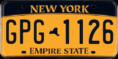 NY license plate GPG1126