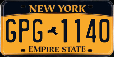 NY license plate GPG1140