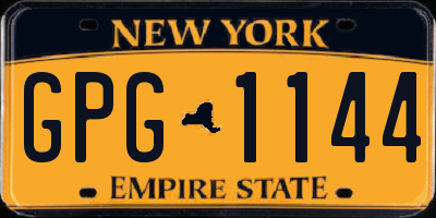 NY license plate GPG1144