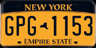 NY license plate GPG1153