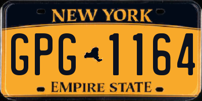 NY license plate GPG1164