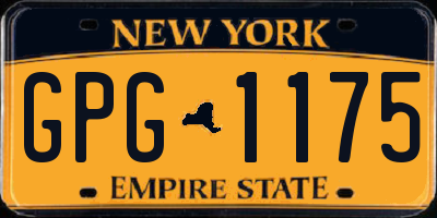 NY license plate GPG1175