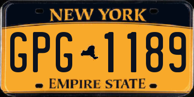 NY license plate GPG1189