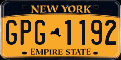 NY license plate GPG1192