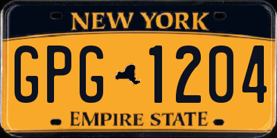 NY license plate GPG1204