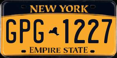 NY license plate GPG1227