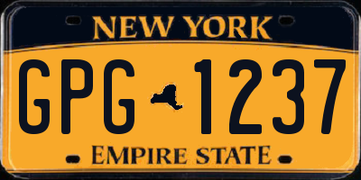 NY license plate GPG1237