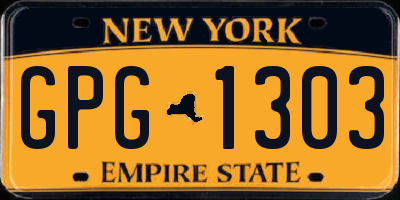 NY license plate GPG1303