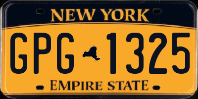 NY license plate GPG1325