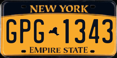 NY license plate GPG1343