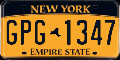 NY license plate GPG1347