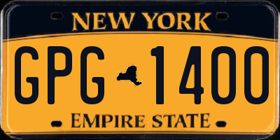NY license plate GPG1400