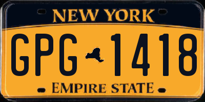 NY license plate GPG1418