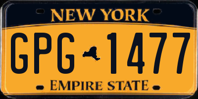 NY license plate GPG1477